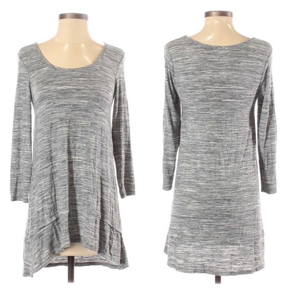 Soft Surroundings Gray Chambray Tiered Tunic XS
